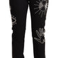 Embellished Black Mid-Waist Denim - SEHABRANDS