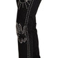 Embellished Black Mid-Waist Denim - SEHABRANDS