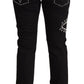 Embellished Black Mid-Waist Denim - SEHABRANDS