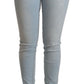 Light Blue Mid Waist Skinny Denim - SEHABRANDS