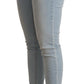 Light Blue Mid Waist Skinny Denim - SEHABRANDS