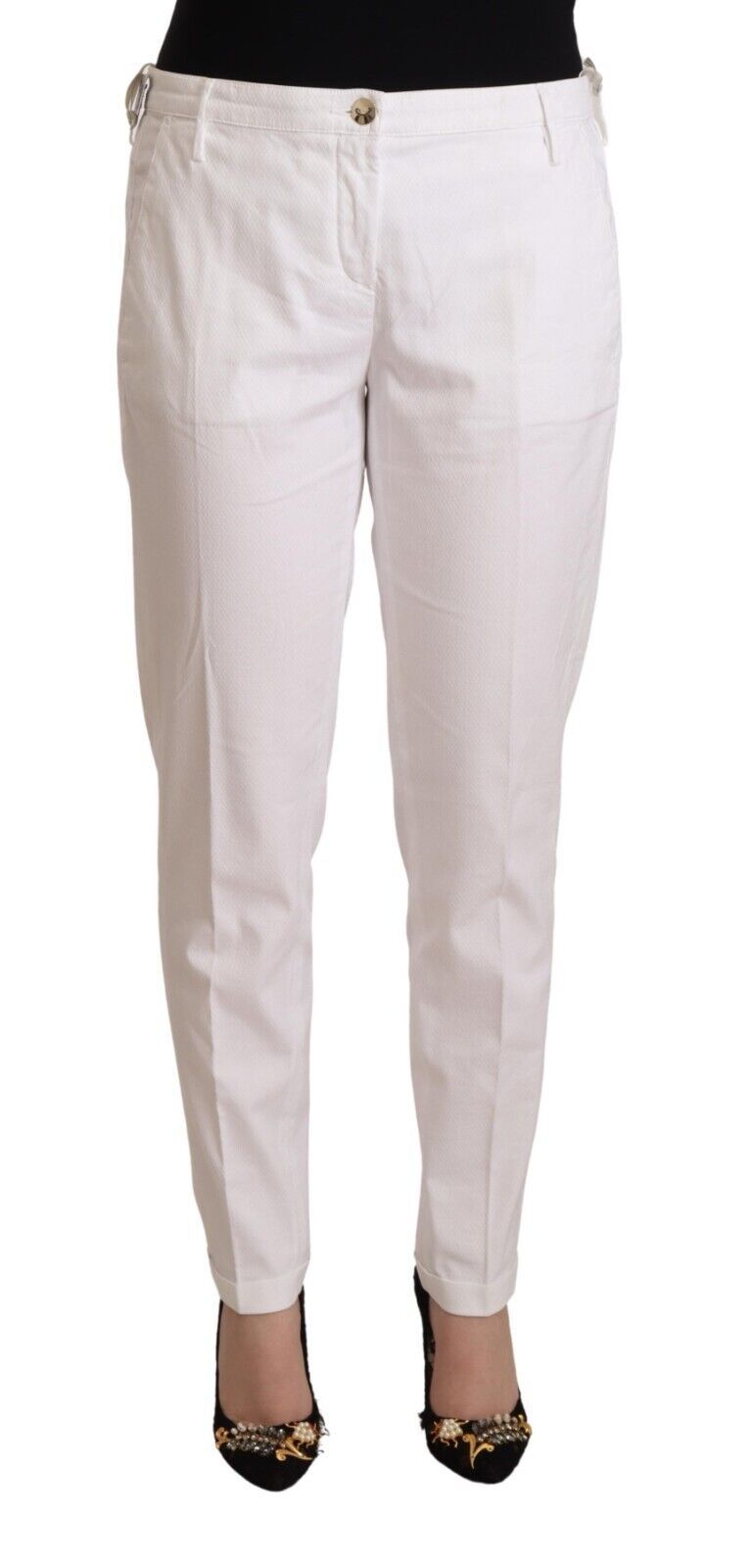 Elegant Mid Waist Tapered Trousers - SEHABRANDS