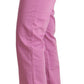 Elegant Tapered Pink Denim Jeans - SEHABRANDS