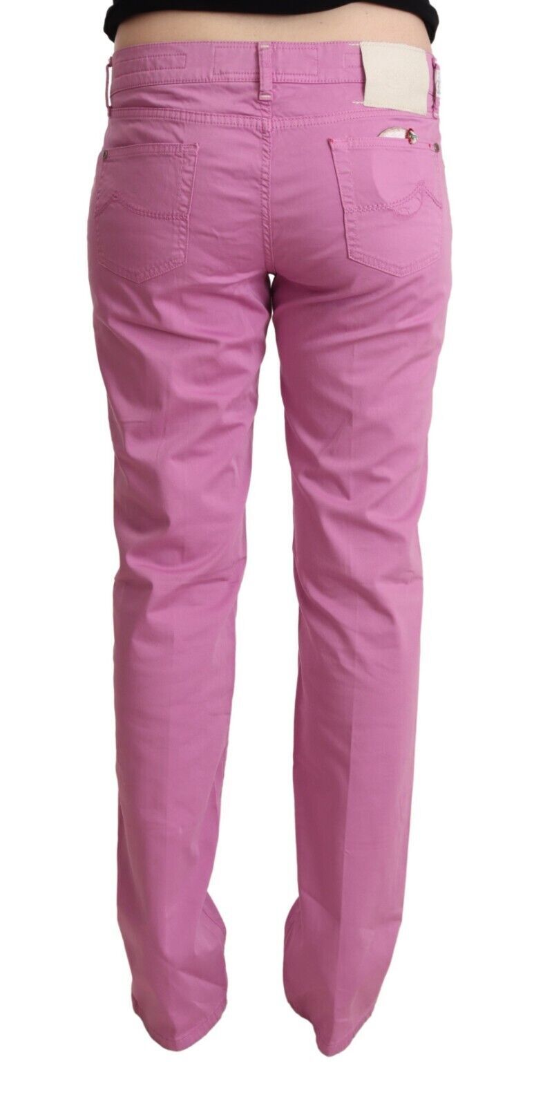 Elegant Tapered Pink Denim Jeans - SEHABRANDS