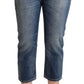 Elegant Mid-Waist Cotton Denim Jeans - SEHABRANDS