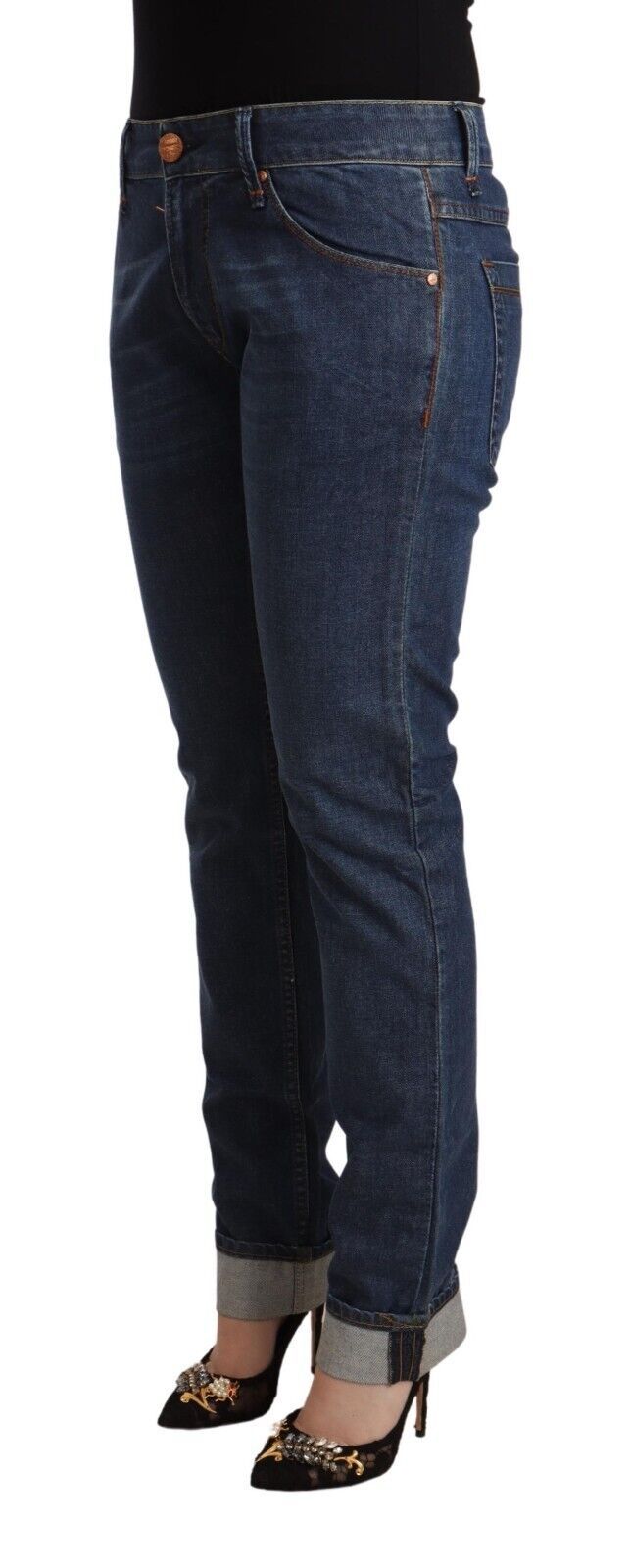 Elegant Mid Waist Skinny Denim - SEHABRANDS