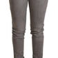 Chic Gray Low Waist Skinny Cotton Jeans - SEHABRANDS