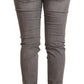 Chic Gray Low Waist Skinny Cotton Jeans - SEHABRANDS