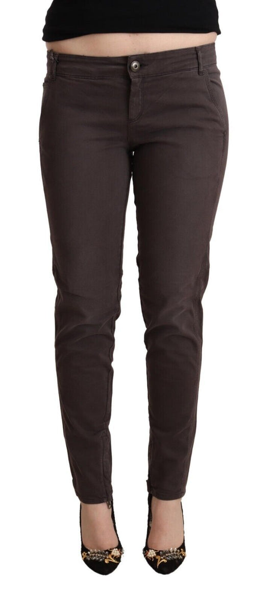 Chic Brown Low Waist Skinny Pants - SEHABRANDS