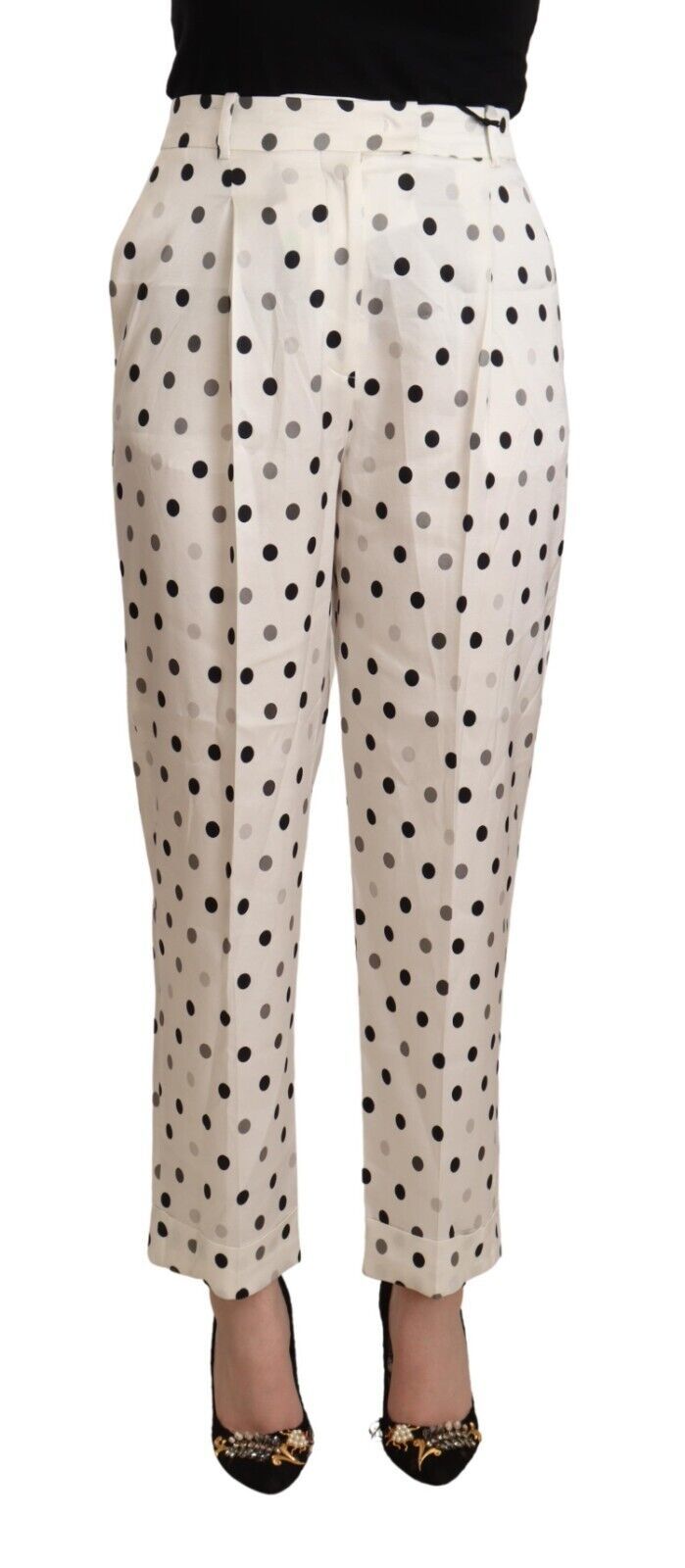 Chic High Waist Polka Dotted Tapered Pants - SEHABRANDS