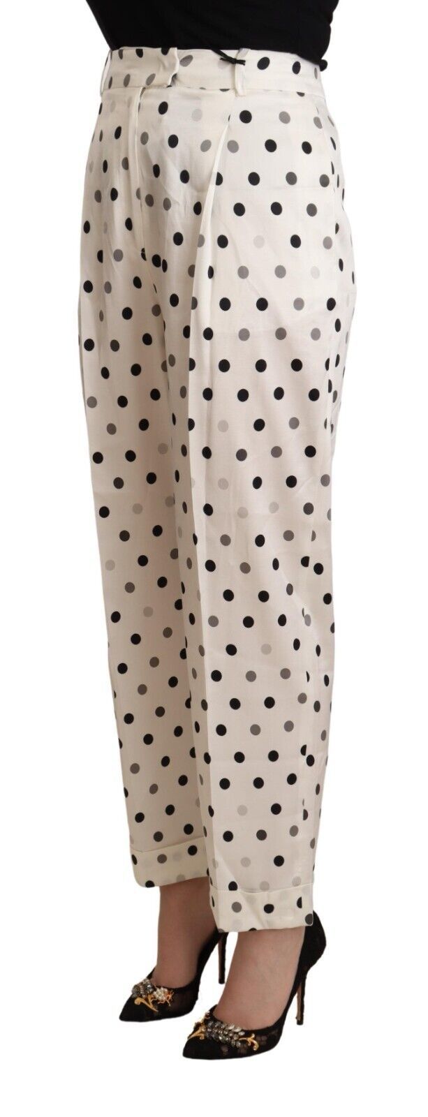 Chic High Waist Polka Dotted Tapered Pants - SEHABRANDS