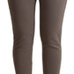 Chic Gray Mid Waist Skinny Pants for Sophisticated Style - SEHABRANDS