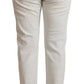 White Mid Waist Skinny Denim Jeans - SEHABRANDS