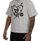 Dolce & Gabbana Elegant White Heart Roses Crewneck Tee