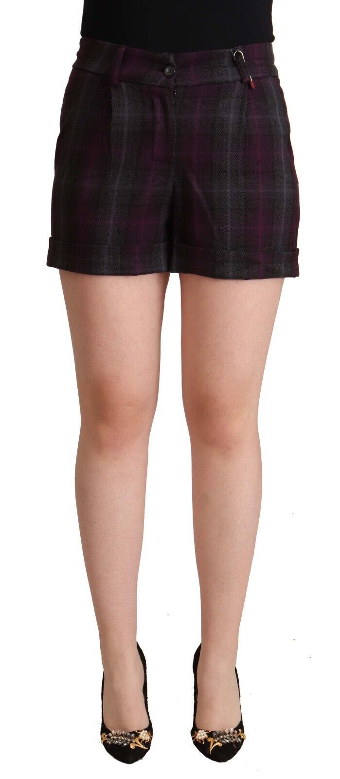 Multicolor Mid Waist Checkered Shorts - SEHABRANDS