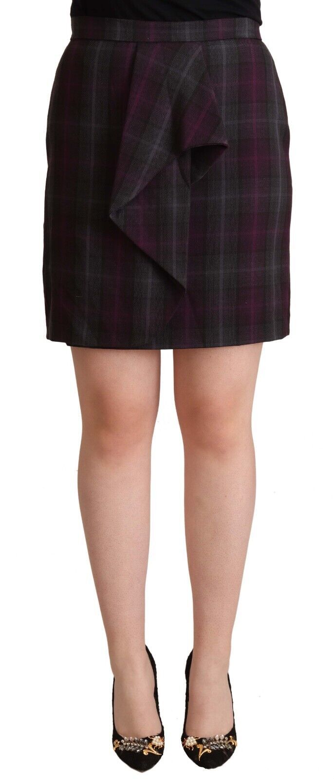 Elegant High Waisted Checkered Skirt - SEHABRANDS