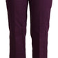 Elegant Violet High Waist Tapered Pants - SEHABRANDS