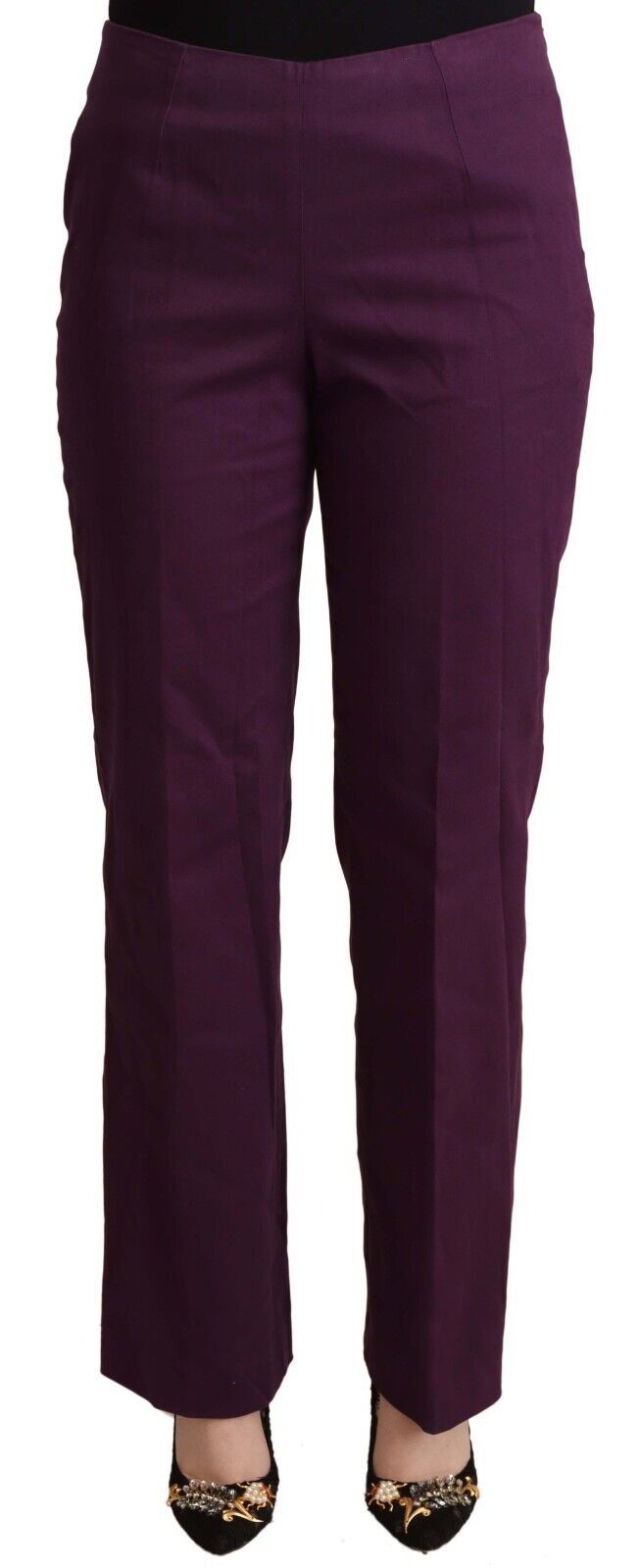 Elegant Violet High Waist Tapered Pants - SEHABRANDS