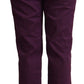 Elegant Violet High Waist Tapered Pants - SEHABRANDS