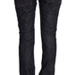 Elegant Straight Leg Dark Blue Jeans - SEHABRANDS