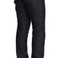 Elegant Straight Leg Dark Blue Jeans - SEHABRANDS