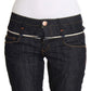 Elegant Straight Leg Dark Blue Jeans - SEHABRANDS