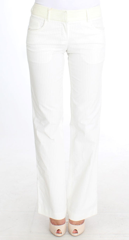 Chic White Striped Straight Fit Pants - SEHABRANDS