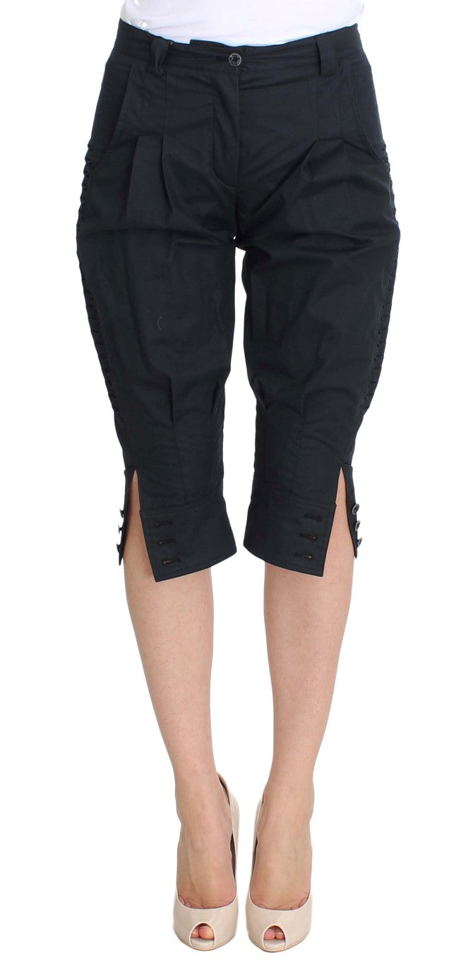 Chic Blue Cotton Casual Pants - SEHABRANDS