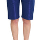 Chic Blue Mid Waist Shorts - SEHABRANDS