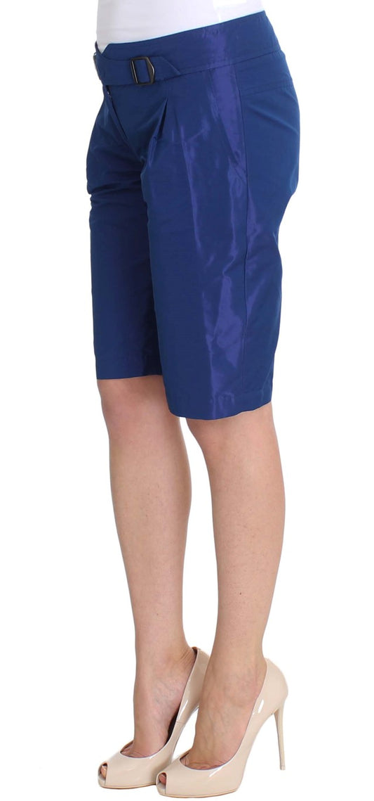 Chic Blue Mid Waist Shorts - SEHABRANDS