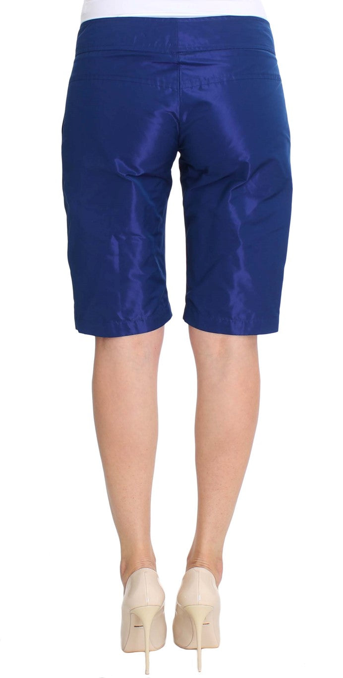 Chic Blue Mid Waist Shorts - SEHABRANDS