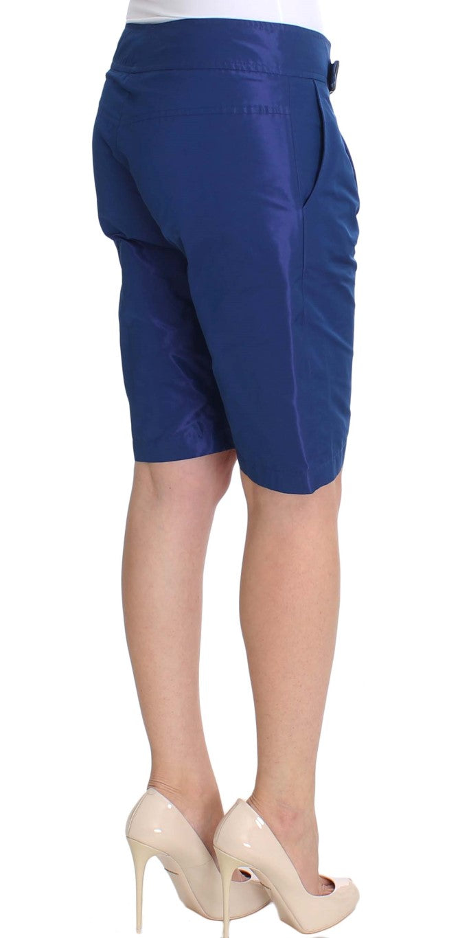 Chic Blue Mid Waist Shorts - SEHABRANDS