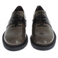 Elegant Gray Brown Leather Lace-up Shoes - SEHABRANDS