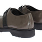 Elegant Gray Brown Leather Lace-up Shoes - SEHABRANDS