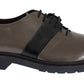 Elegant Gray Brown Leather Lace-up Shoes - SEHABRANDS