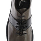 Elegant Gray Brown Leather Lace-up Shoes - SEHABRANDS