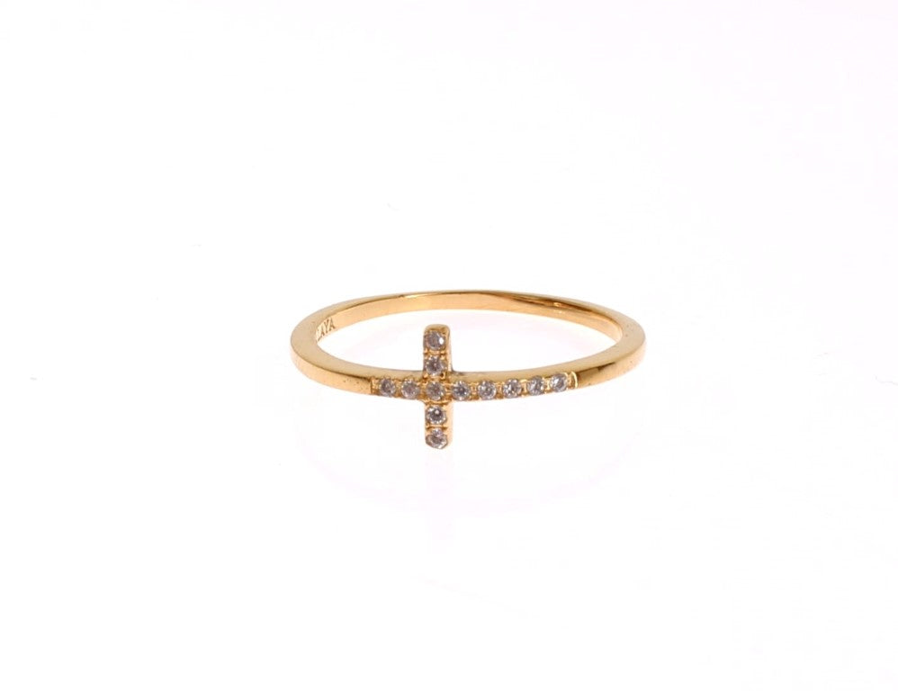 Chic Handmade Golden CZ Crystal Ring - SEHABRANDS