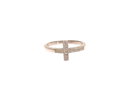 Silver CZ Cross Statement Ring - SEHABRANDS