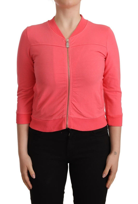 Elegant Pink Full Zip Sweater - SEHABRANDS