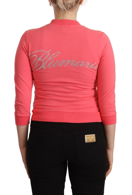 Elegant Pink Full Zip Sweater - SEHABRANDS