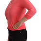 Elegant Pink Full Zip Sweater - SEHABRANDS