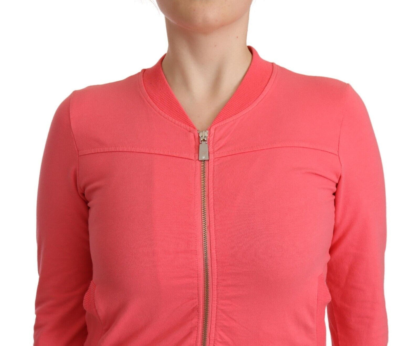 Elegant Pink Full Zip Sweater - SEHABRANDS