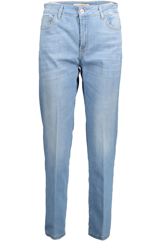 Light Blue Cotton Women Jeans - SEHABRANDS