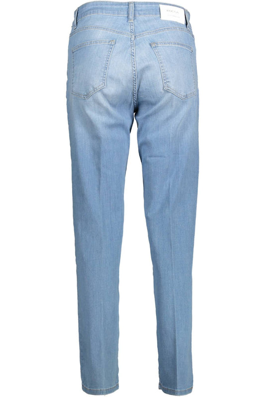 Light Blue Cotton Women Jeans - SEHABRANDS