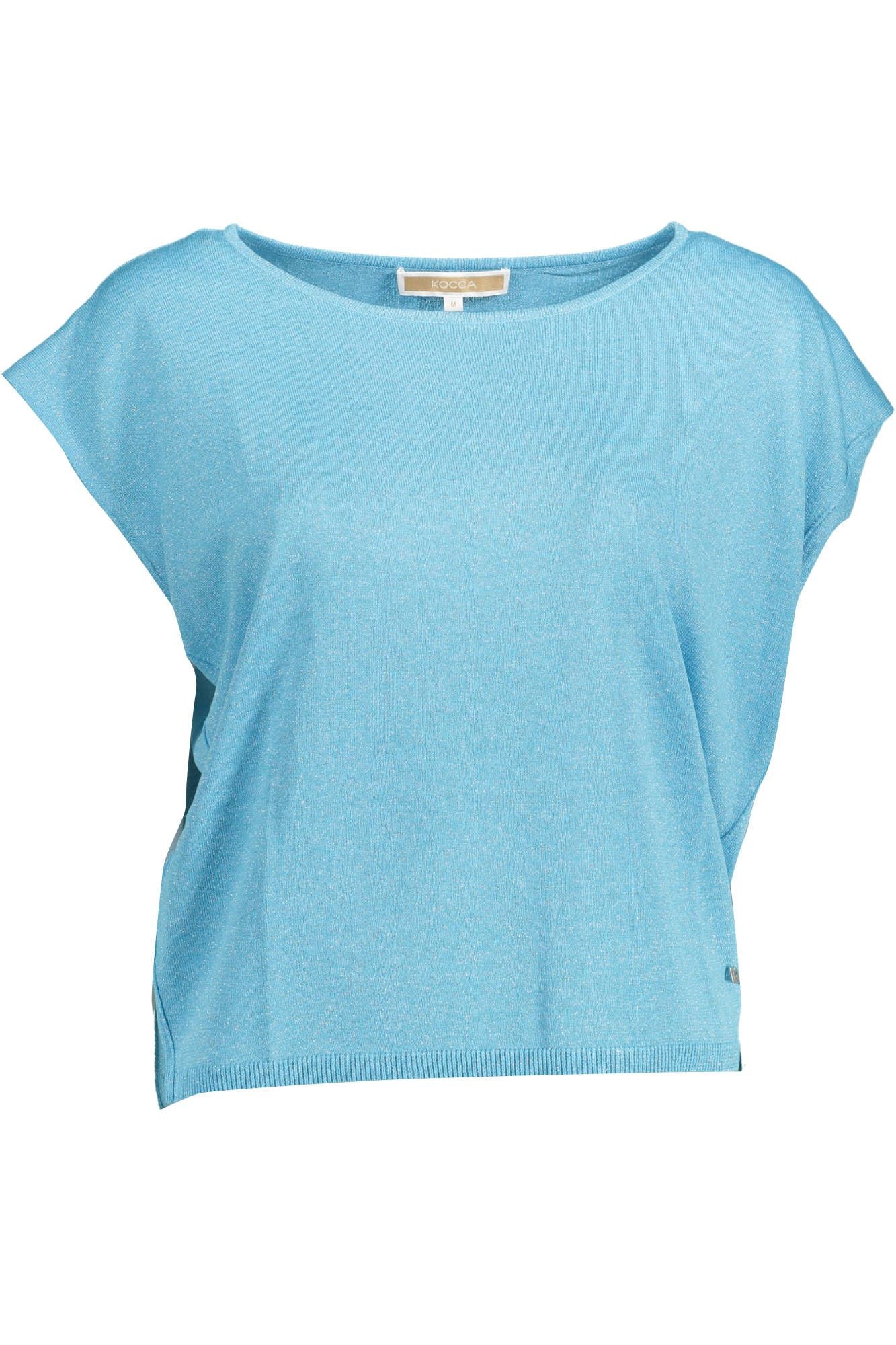 Light Blue Viscose Women Top - SEHABRANDS