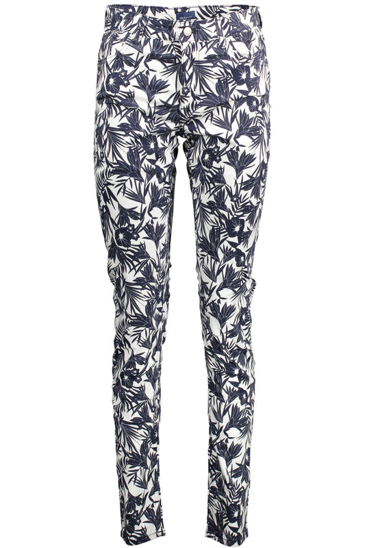 Blue Cotton Women Slim Trouser - SEHABRANDS