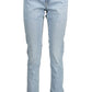 Light Blue Cotton Women Jeans - SEHABRANDS