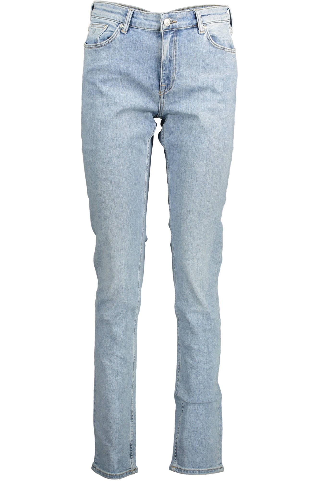 Light Blue Cotton Women Jeans - SEHABRANDS