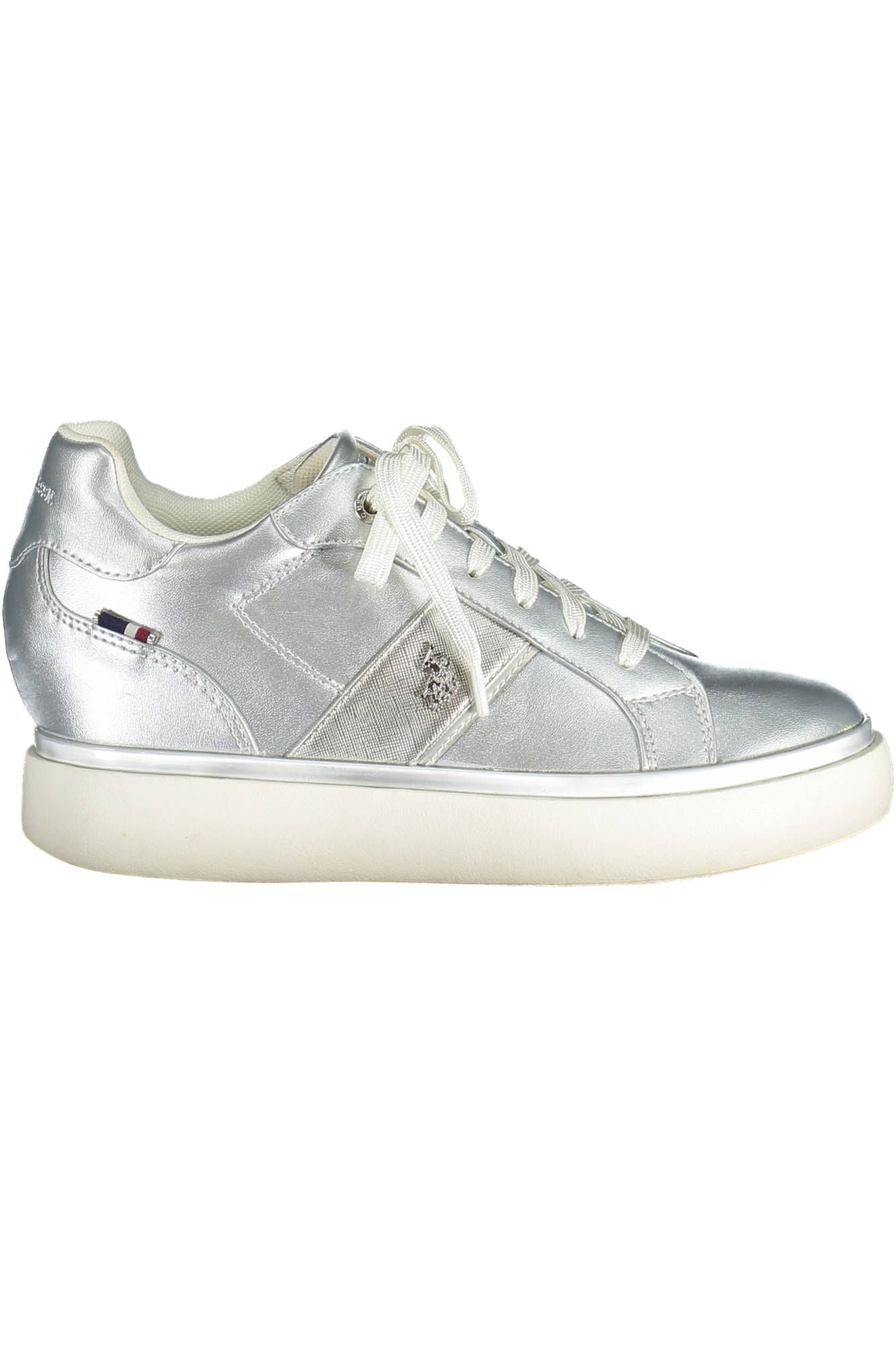 Silver Polyester Women Sneaker - SEHABRANDS