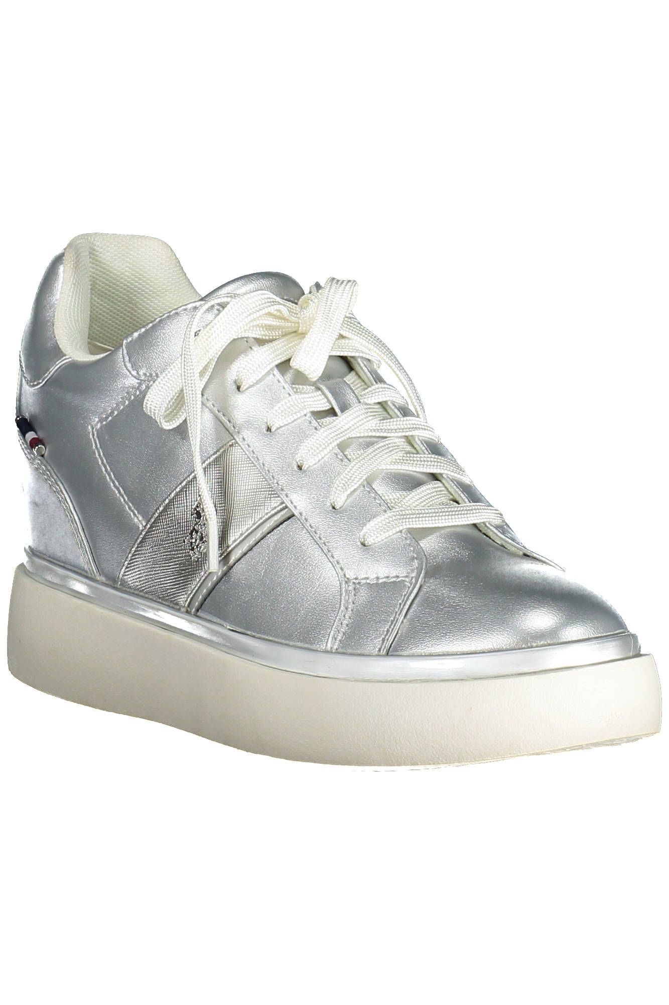 Silver Polyester Women Sneaker - SEHABRANDS